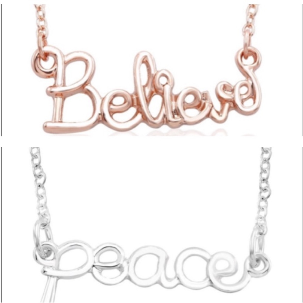 Believe or Peace Inspiration Necklace